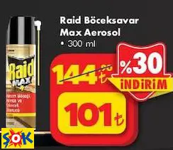 RAİD BÖCEKSAVAR MAX AEROSOL 300 ML RAİD BÖCEKSAVAR MAX AEROSOL 300 ML